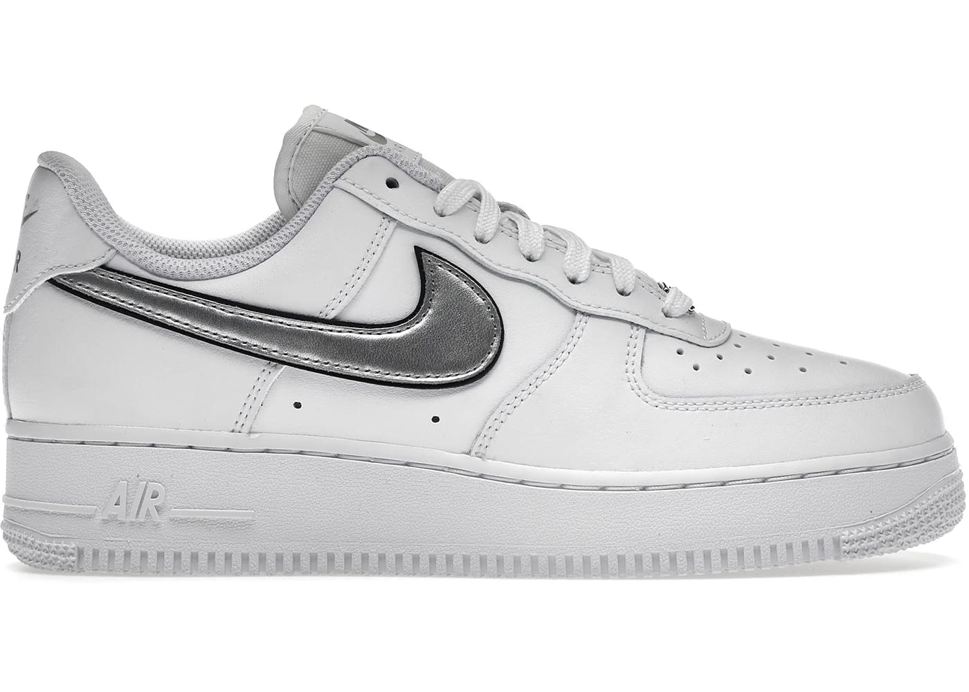 Nike Air Force 1 Low '07 Essential White Metallic Silver Black (Women's)