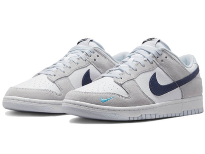 Nike Dunk Low White Grey Navy Aqua Mini Swoosh