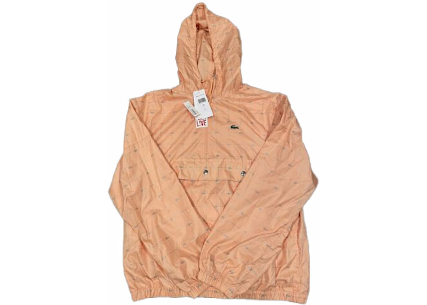 Supreme LACOSTE Reflective Grid Nylon Anorak Peach