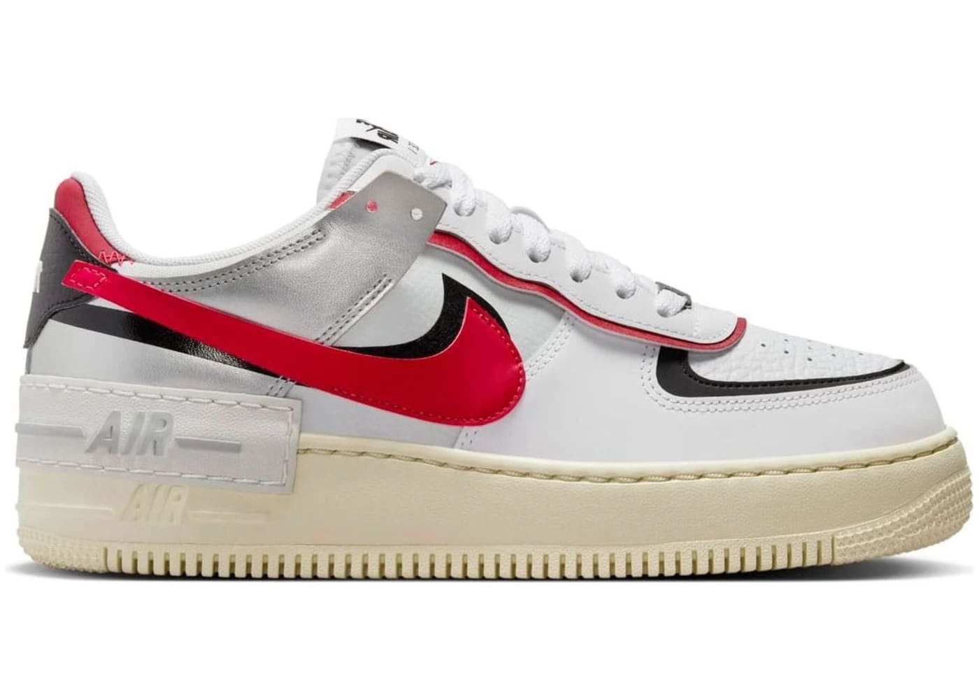 Nike Air Force 1 Low Shadow White Silver Gym Red (Women's)