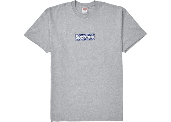 Supreme Bandana Box Logo Tee Heather Grey