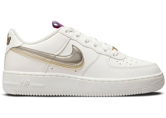 Nike Air Force 1 LV8 Double Swoosh Silver Gold (GS)