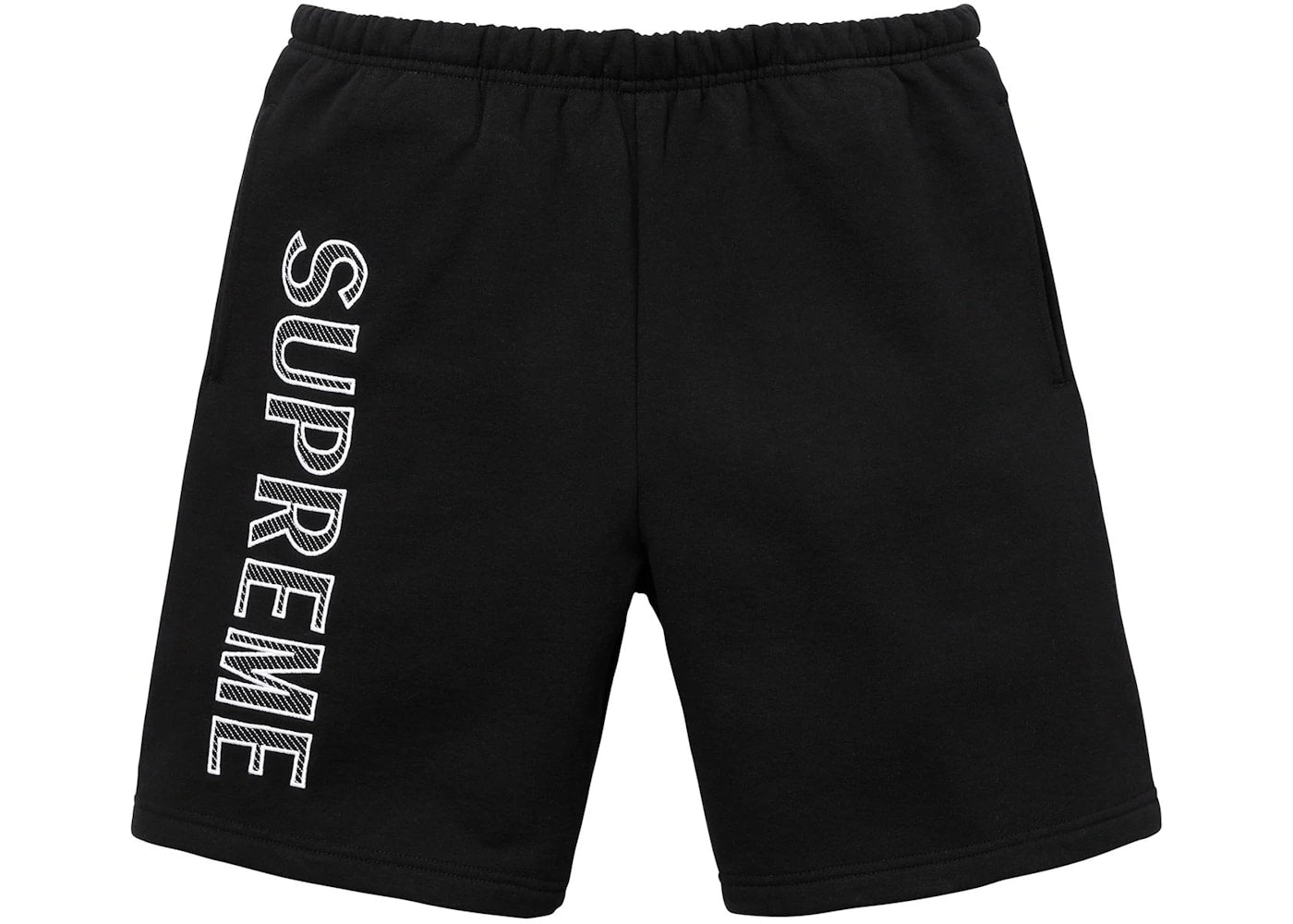 Supreme Leg Embroidery Sweatshort Black