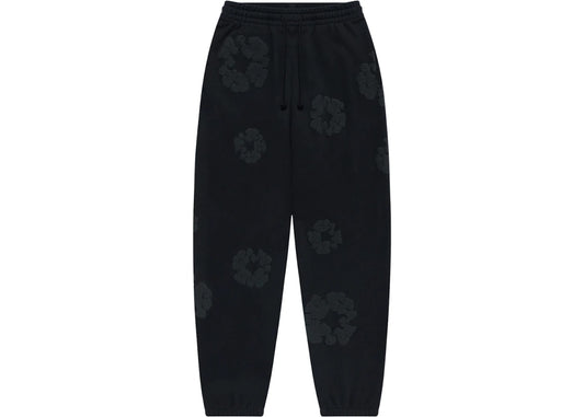 Denim Tears Cotton Wreath Sweatpants Black Monochrome