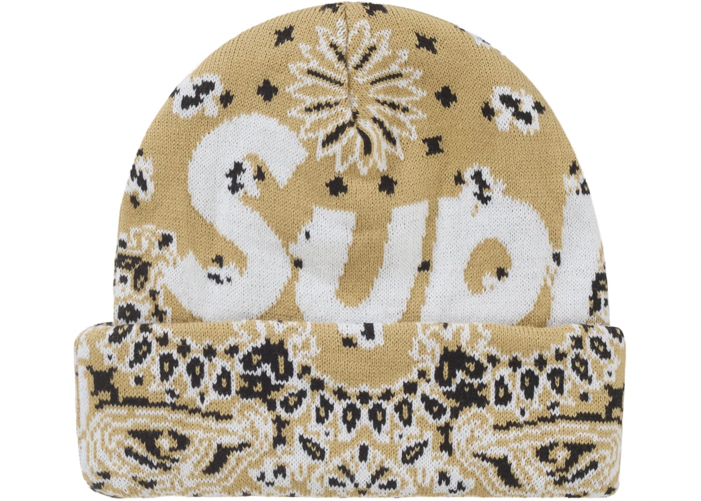 Supreme Bandana Big Logo Beanie Beige