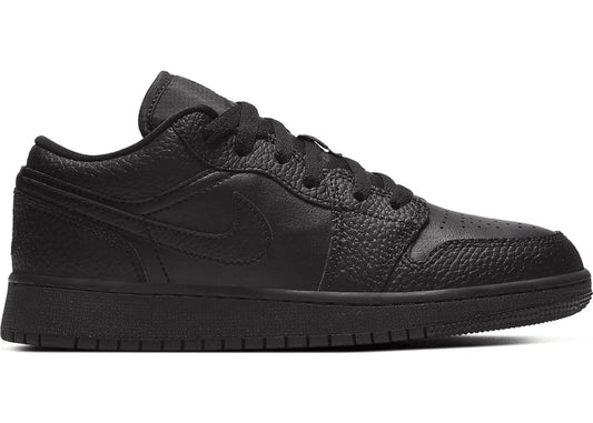 Jordan 1 Low Tumbled Leather Black (GS)