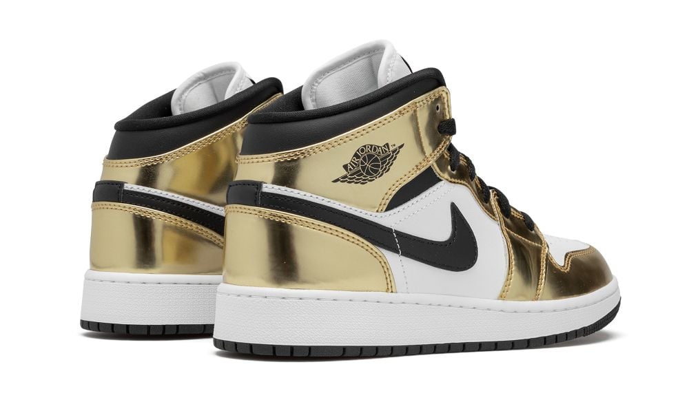 Jordan 1 Mid Metallic Gold Black White (GS)